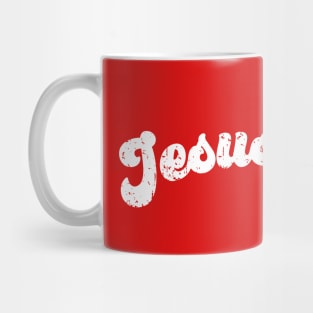 Jesus Saves devine vintage worn white print Mug